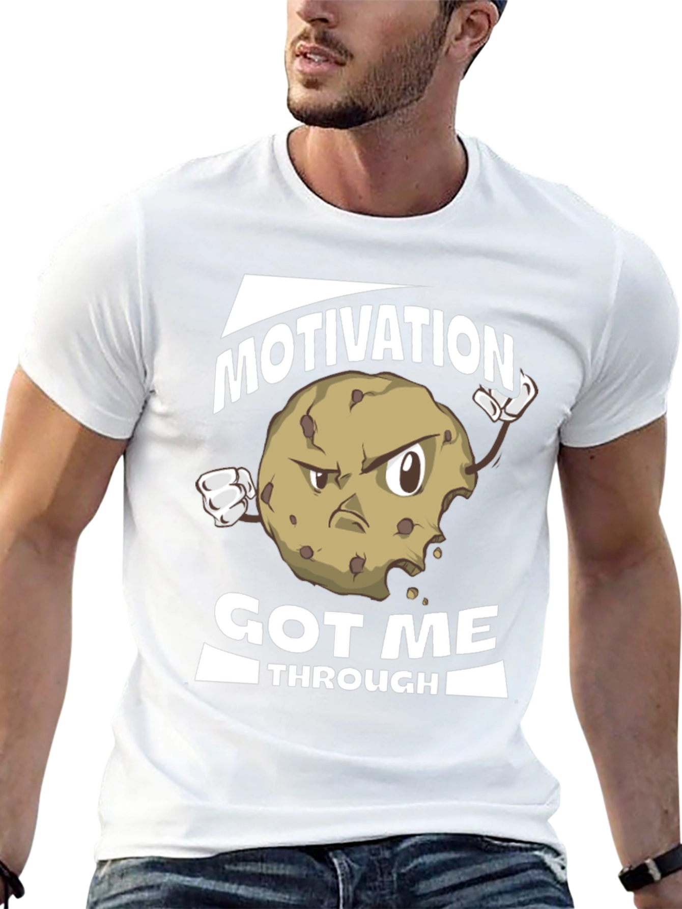 Motivation Cookie Black T-Shirt - Funny Workout Tee