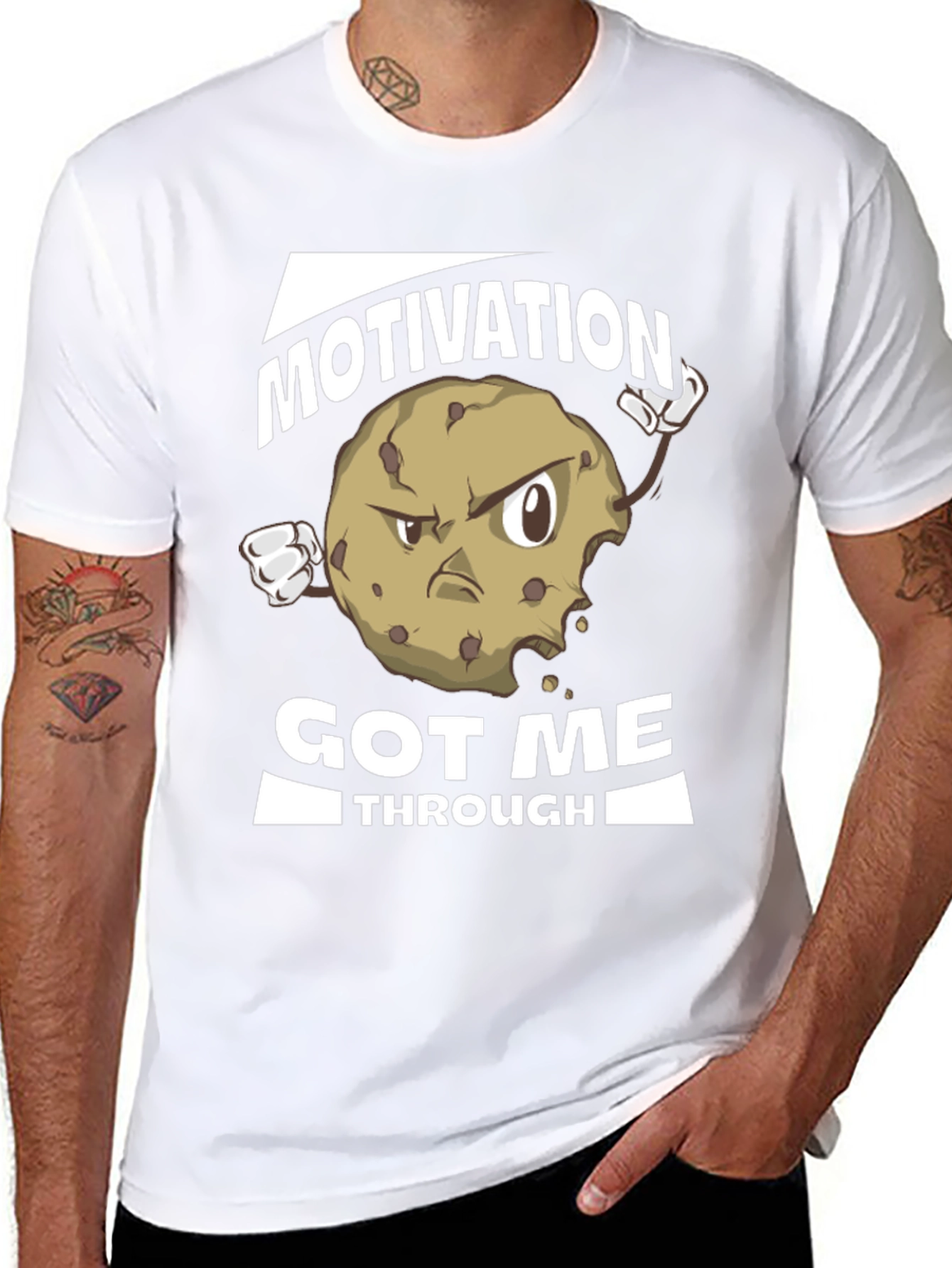 Motivation Cookie Black T-Shirt - Funny Workout Tee