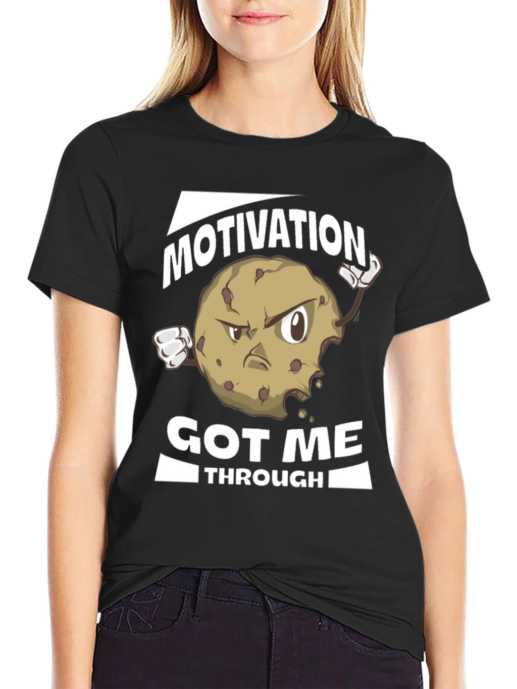 Motivation Cookie Black T-Shirt - Funny Workout Tee