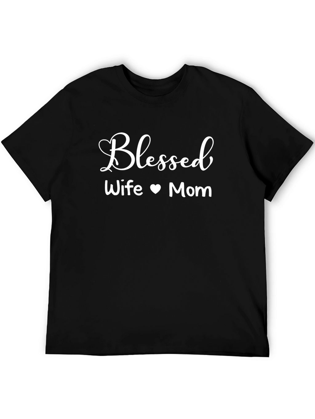 Blessed Wife Mom Graphic Tee - Black