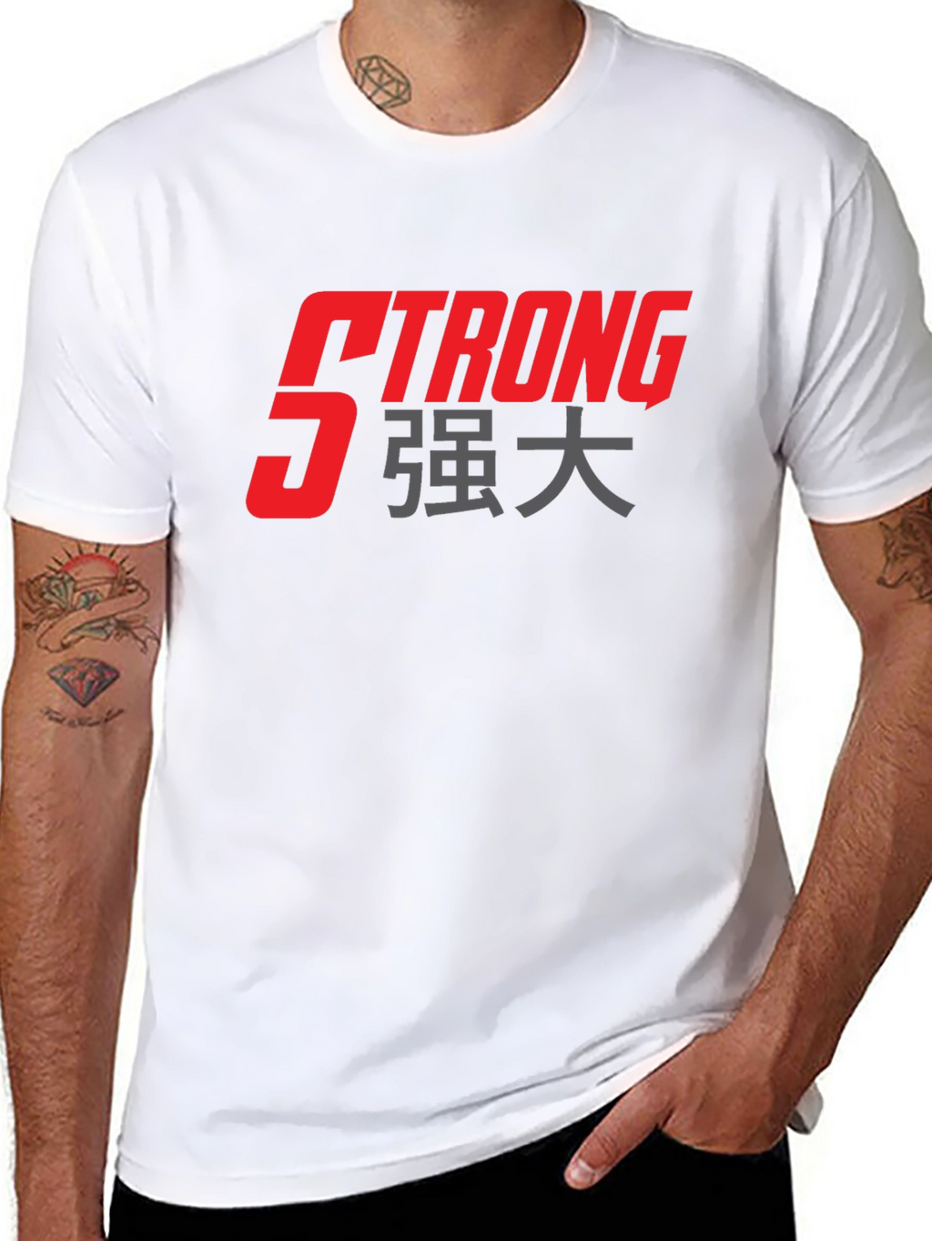 Strong Graphic T-Shirt - Black Cotton Tee