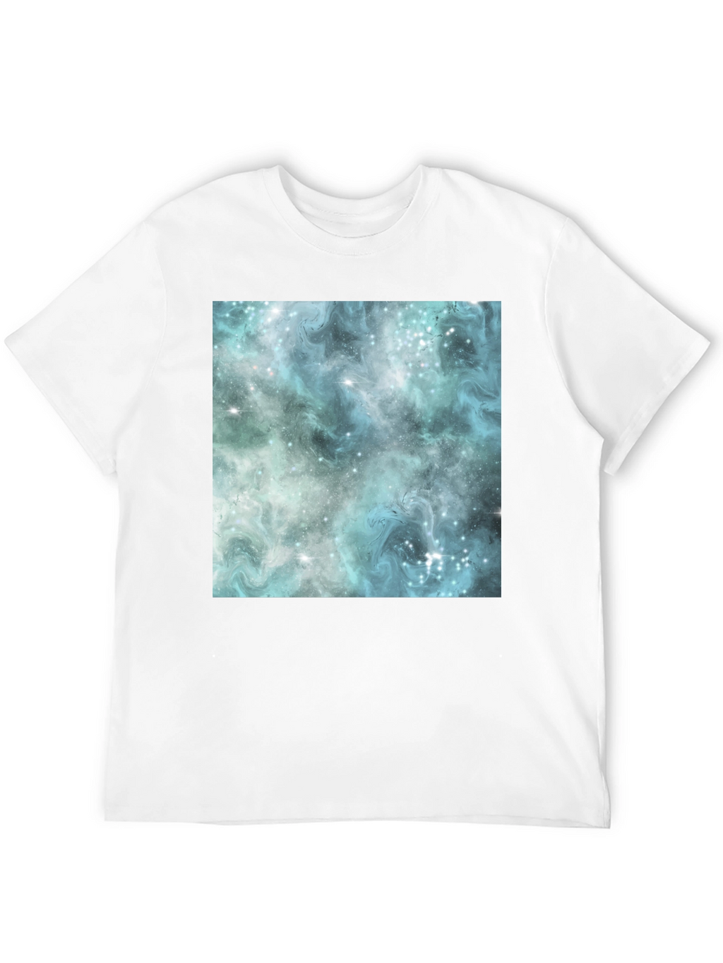 Galaxy Print Black Crew Neck T-Shirt