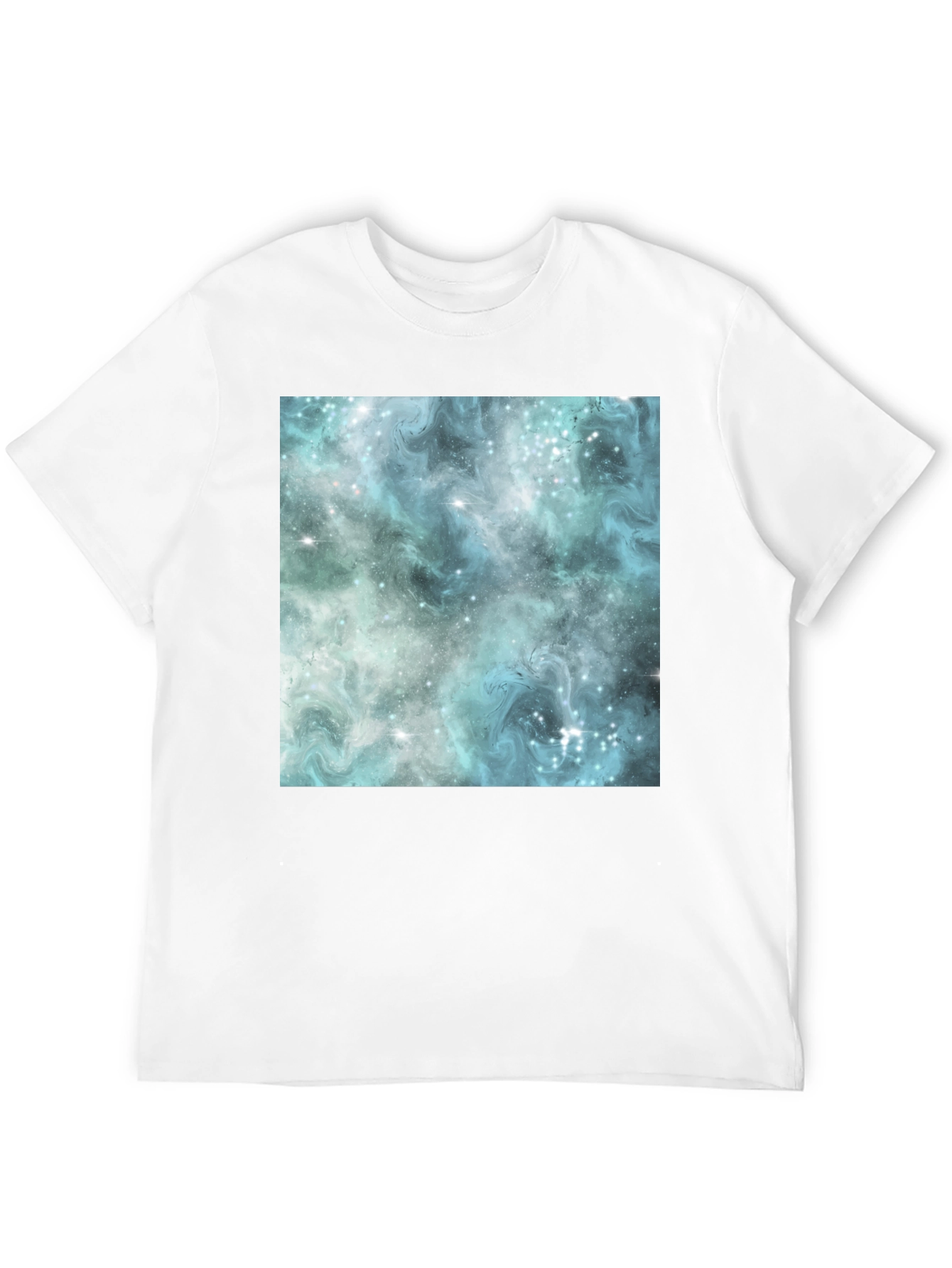 Galaxy Print Black Crew Neck T-Shirt