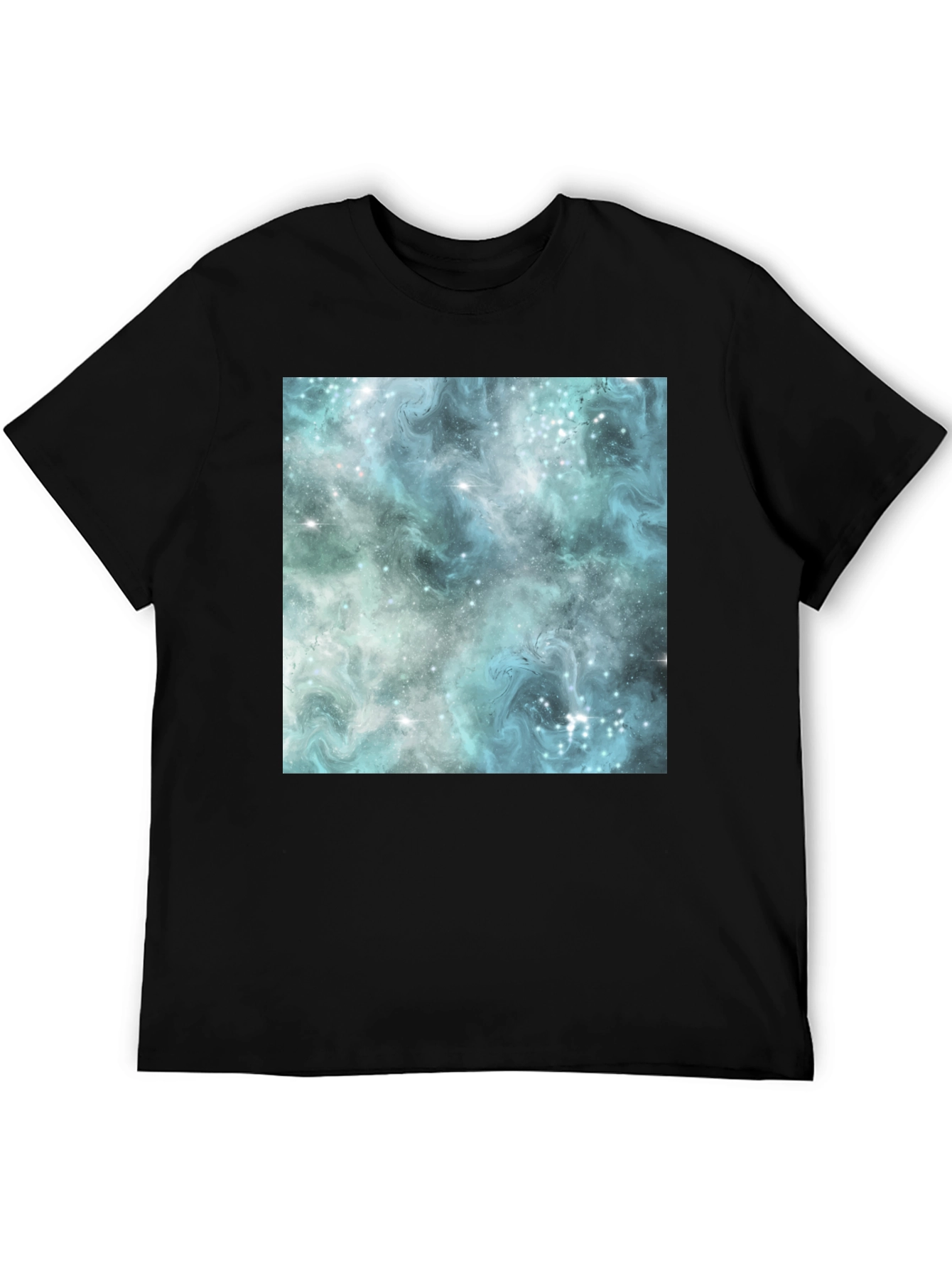 Galaxy Print Black Crew Neck T-Shirt