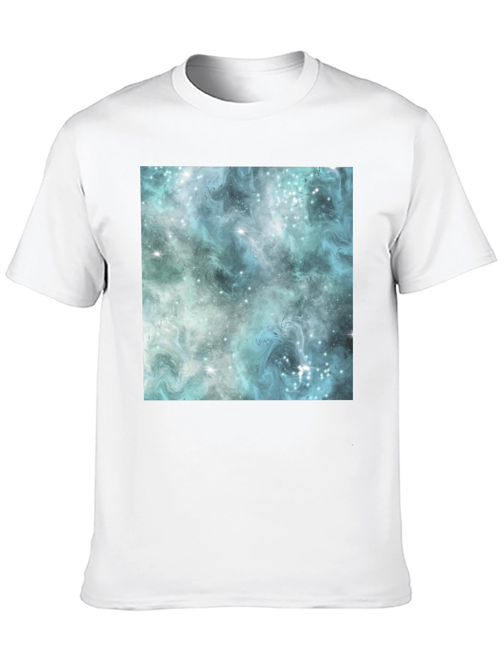 Galaxy Print Black Crew Neck T-Shirt