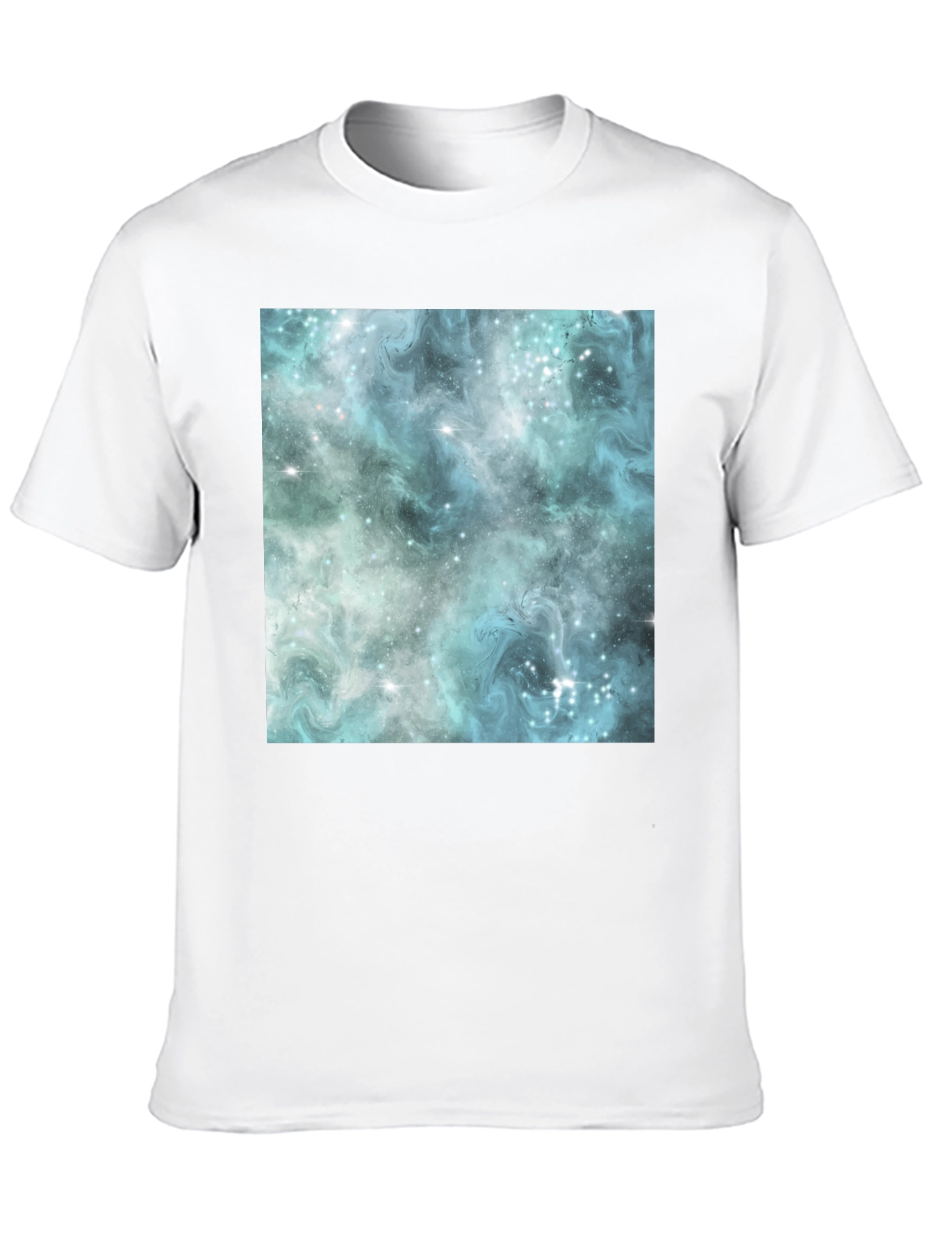 Galaxy Print Black Crew Neck T-Shirt
