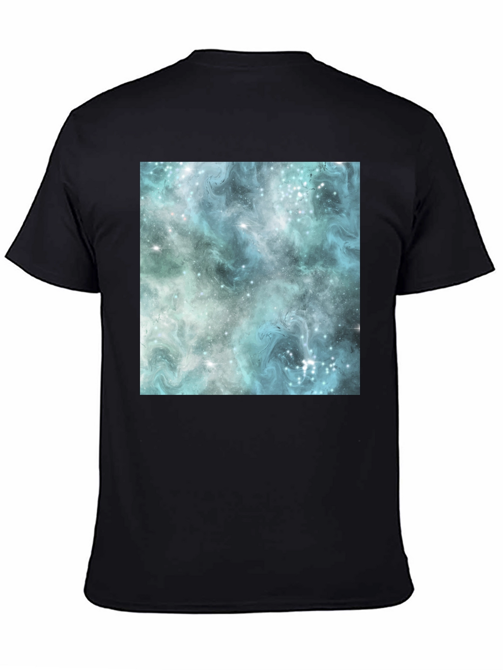 Galaxy Print Black Crew Neck T-Shirt