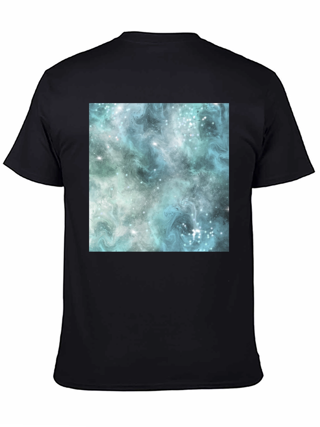 Galaxy Print Black Crew Neck T-Shirt