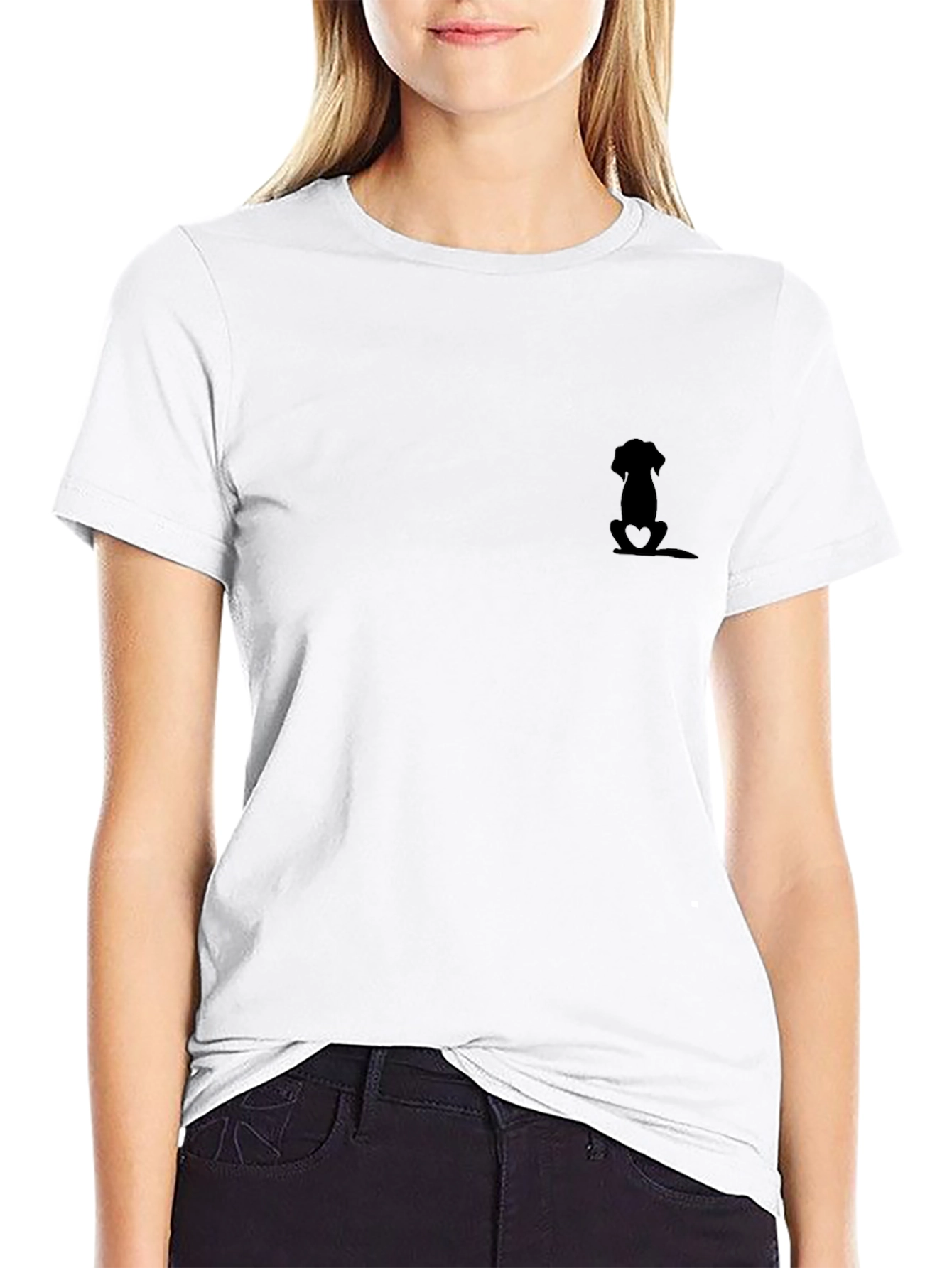 Mens Black Dog Silhouette Graphic Tee