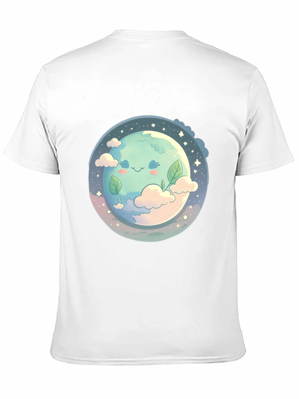 Cute Earth Graphic Black T-Shirt