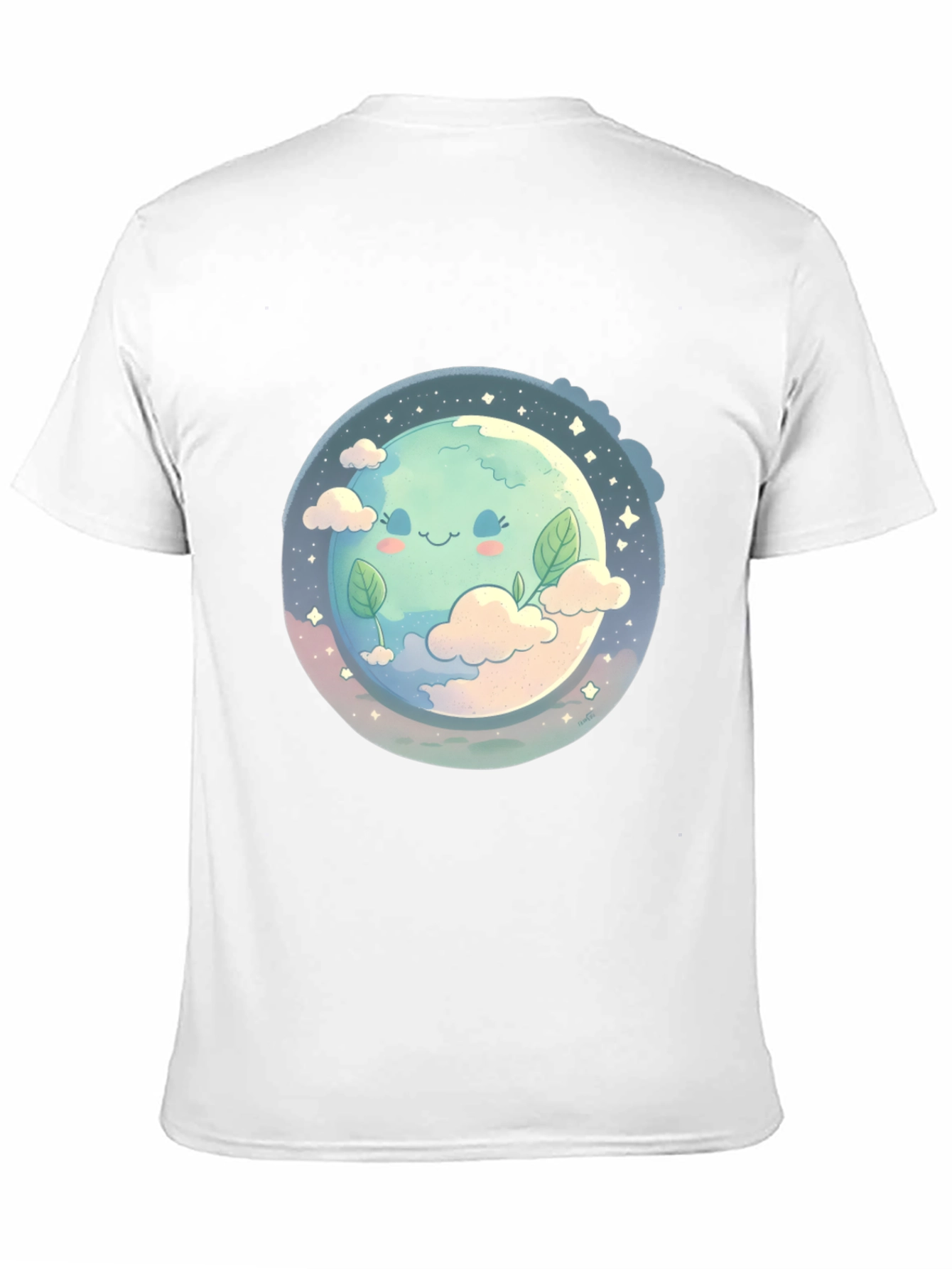 Cute Earth Graphic Black T-Shirt