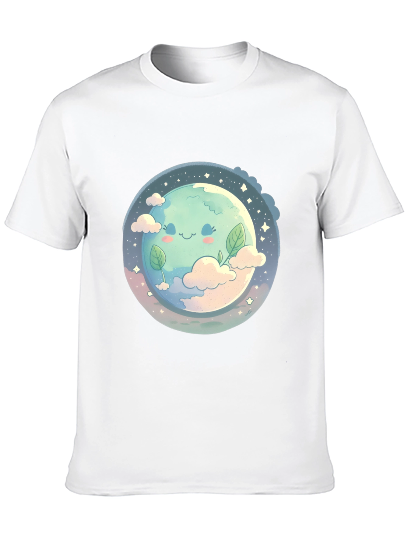 Cute Earth Graphic Black T-Shirt