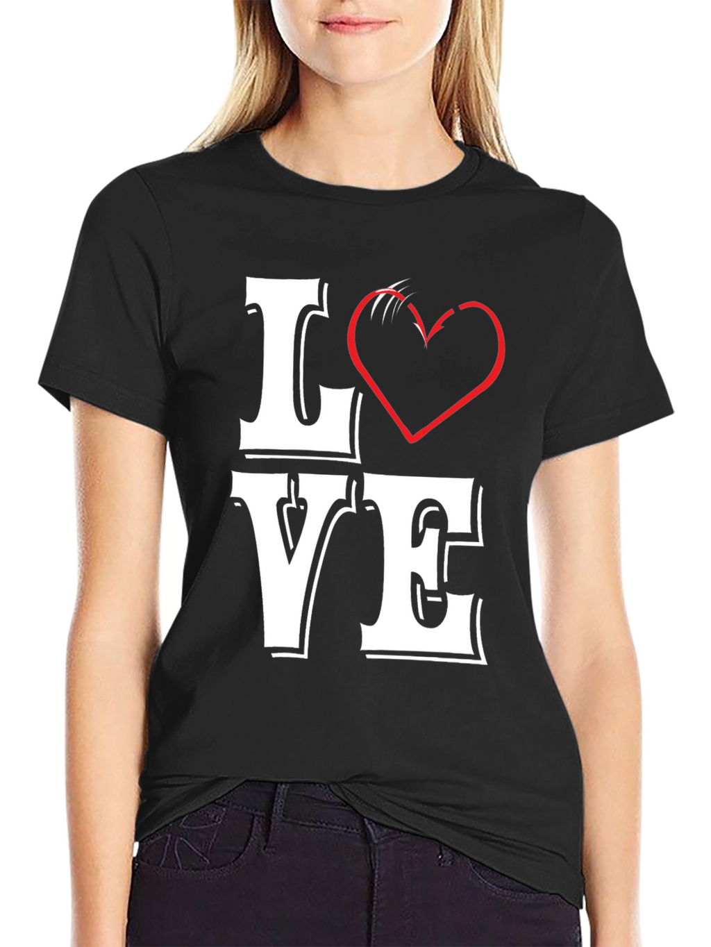 LOVE Graphic Tee - Black Cotton Blend