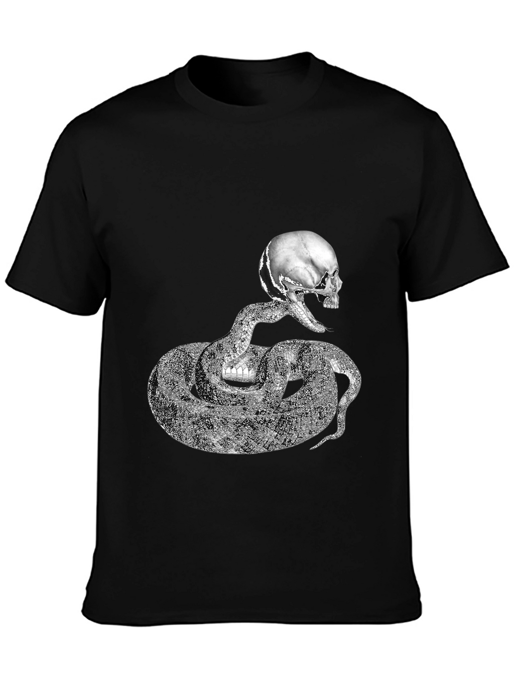 Skull Snake Graphic T-Shirt - Mens Black Tee