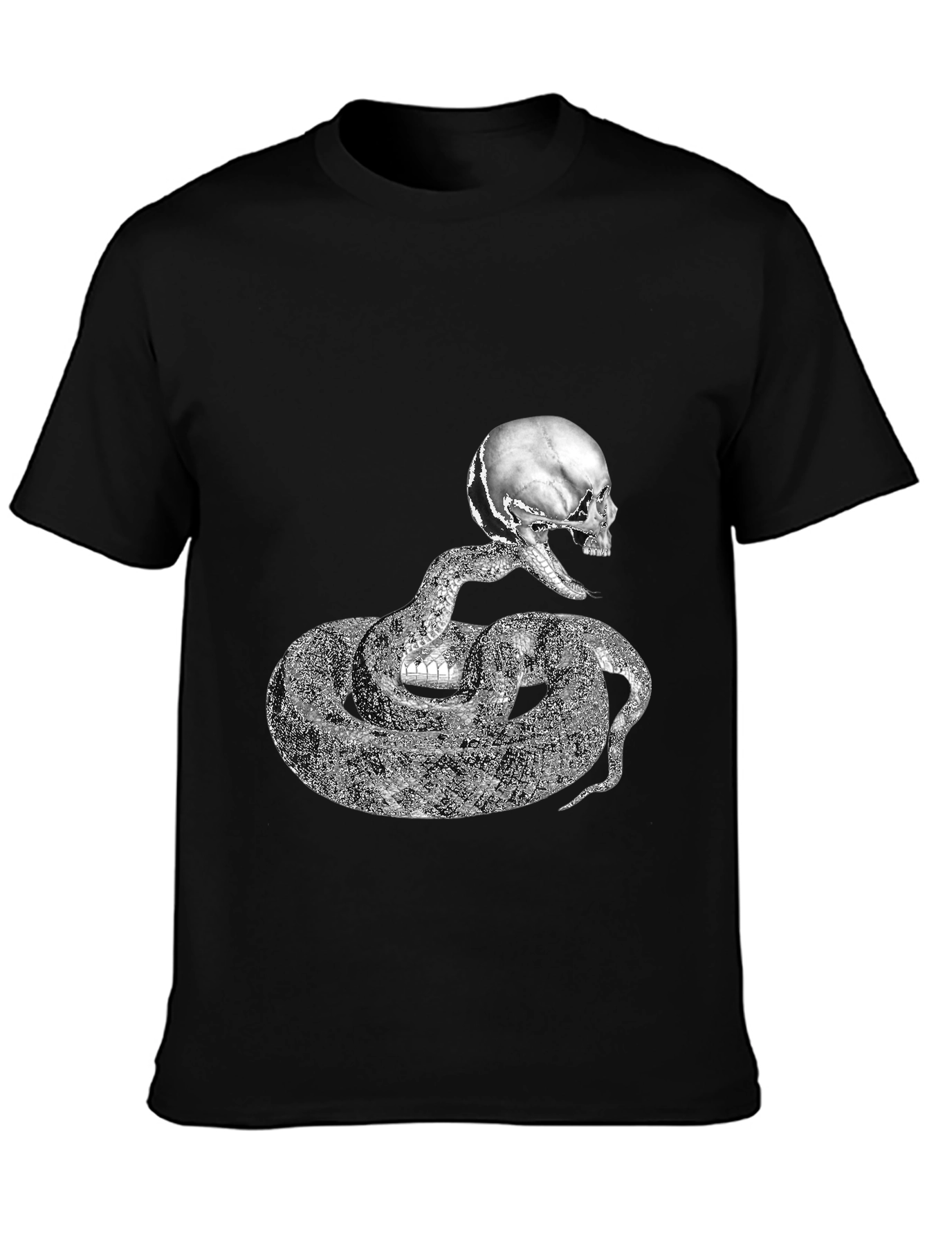 Skull Snake Graphic T-Shirt - Mens Black Tee