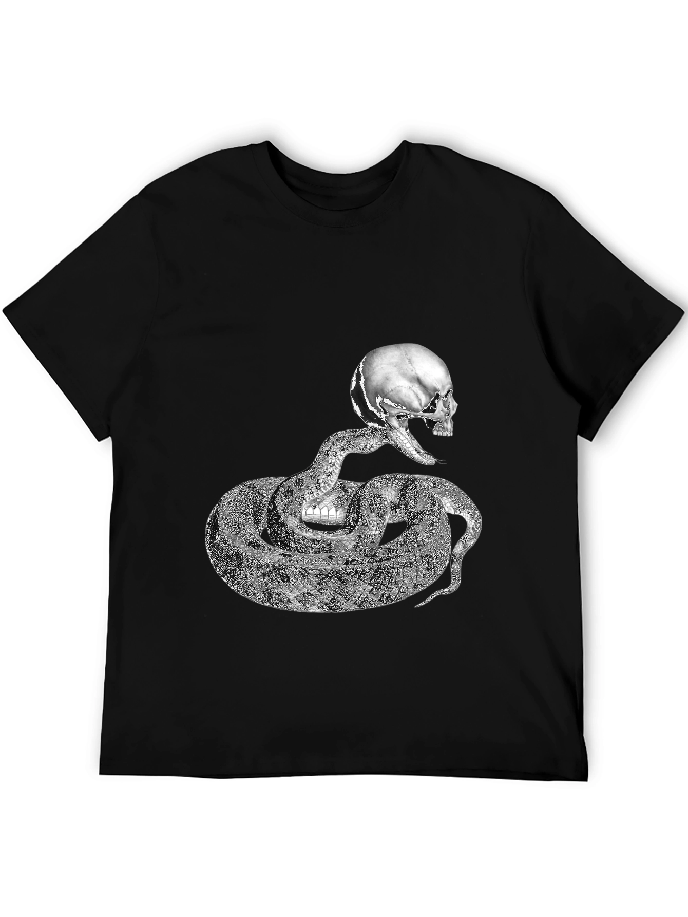 Skull Snake Graphic T-Shirt - Mens Black Tee