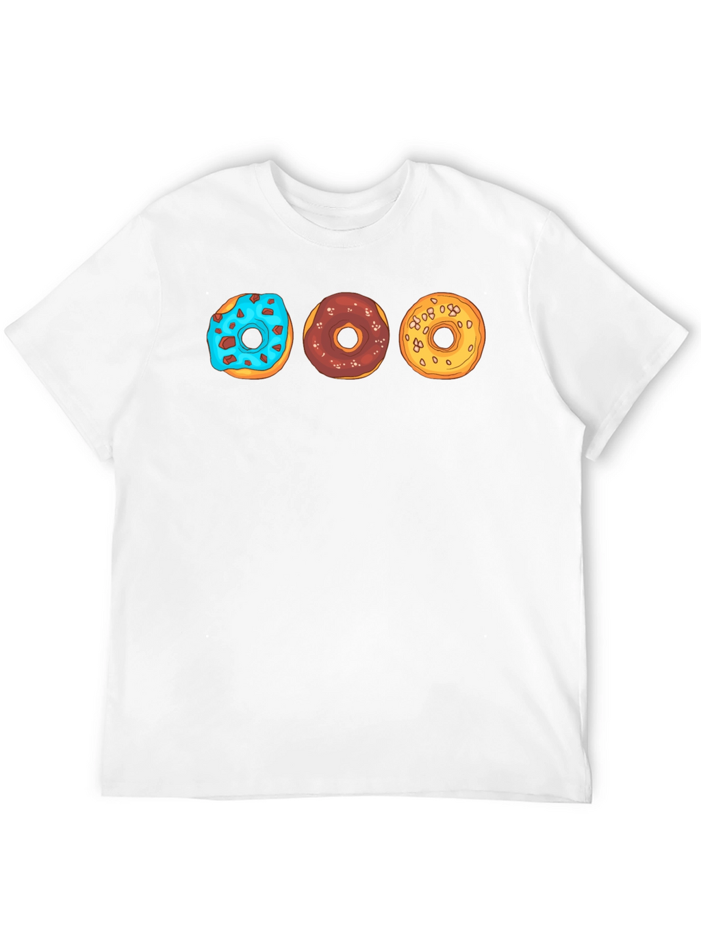 Donut Trio Graphic Tee - Soft Black Cotton T-Shirt