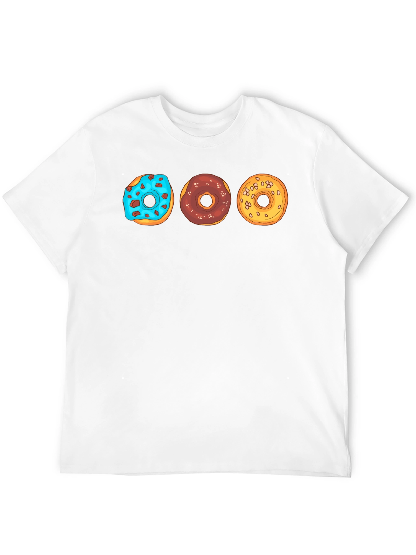 Donut Trio Graphic Tee - Soft Black Cotton T-Shirt