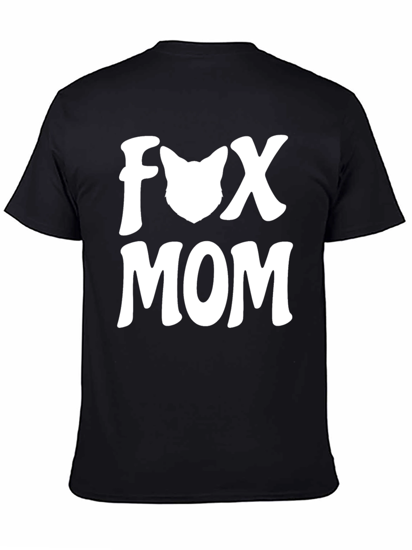 Fox Mom Graphic T-Shirt - Black