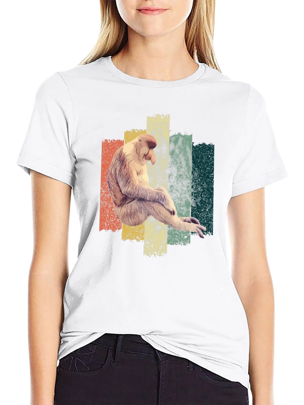 Proboscis Monkey T-Shirt - Retro Style