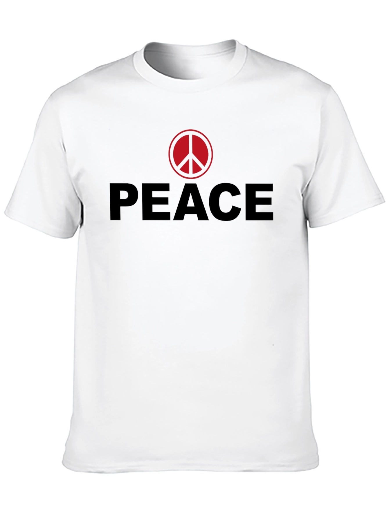 Peace Sign Graphic Tee - Red Symbol on Black