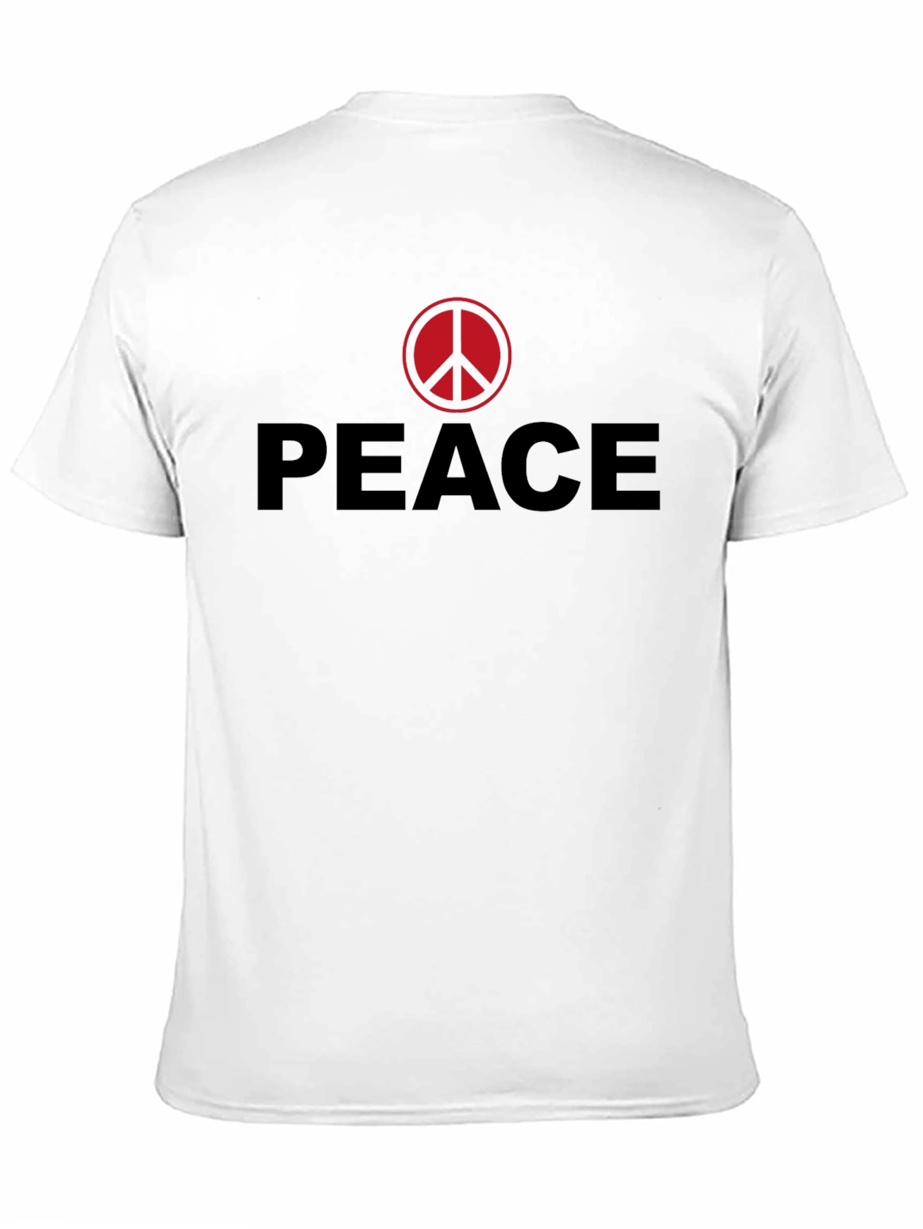Peace Sign Graphic Tee - Red Symbol on Black
