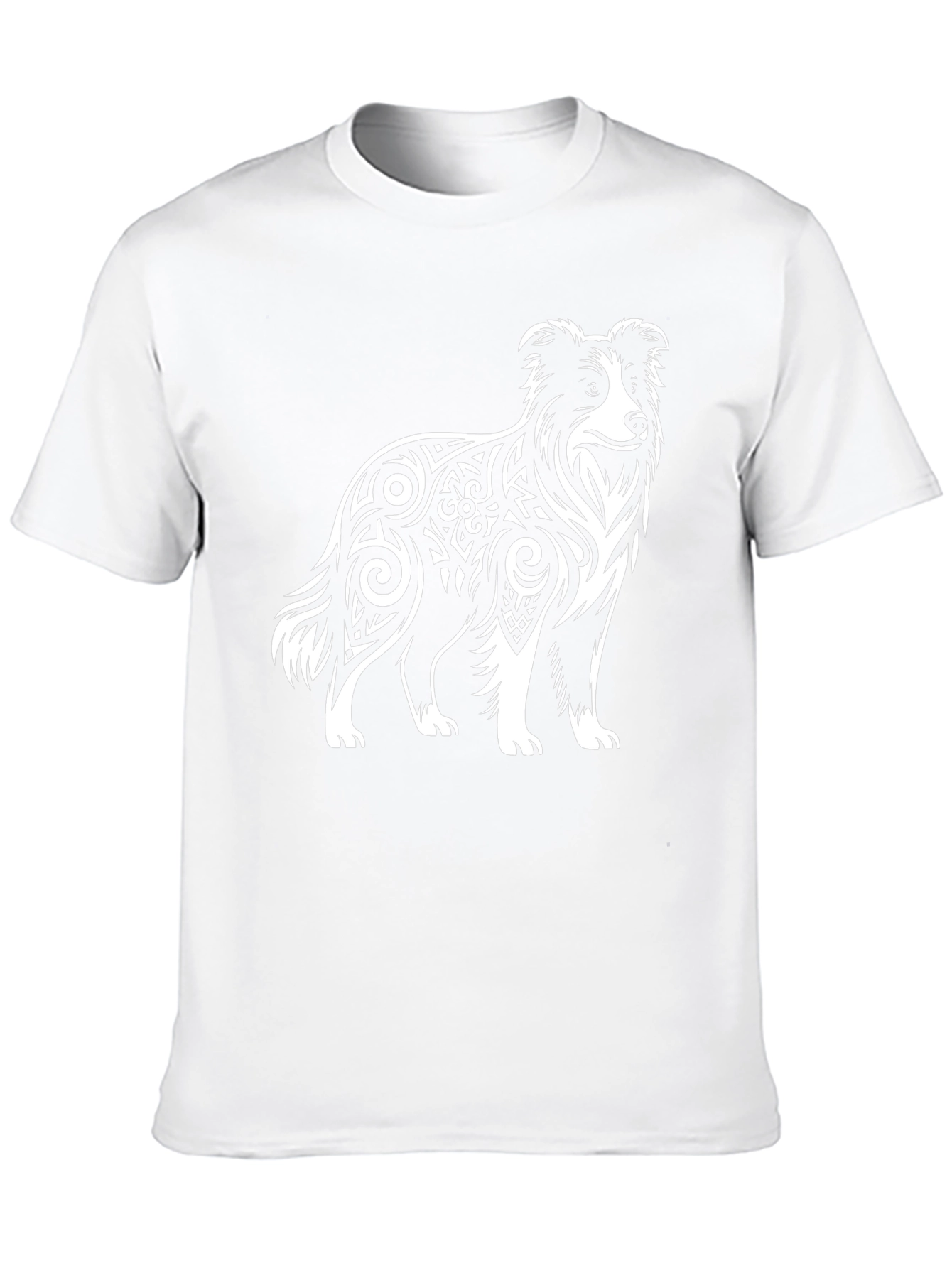 Border Collie Tribal Art Mens T-Shirt