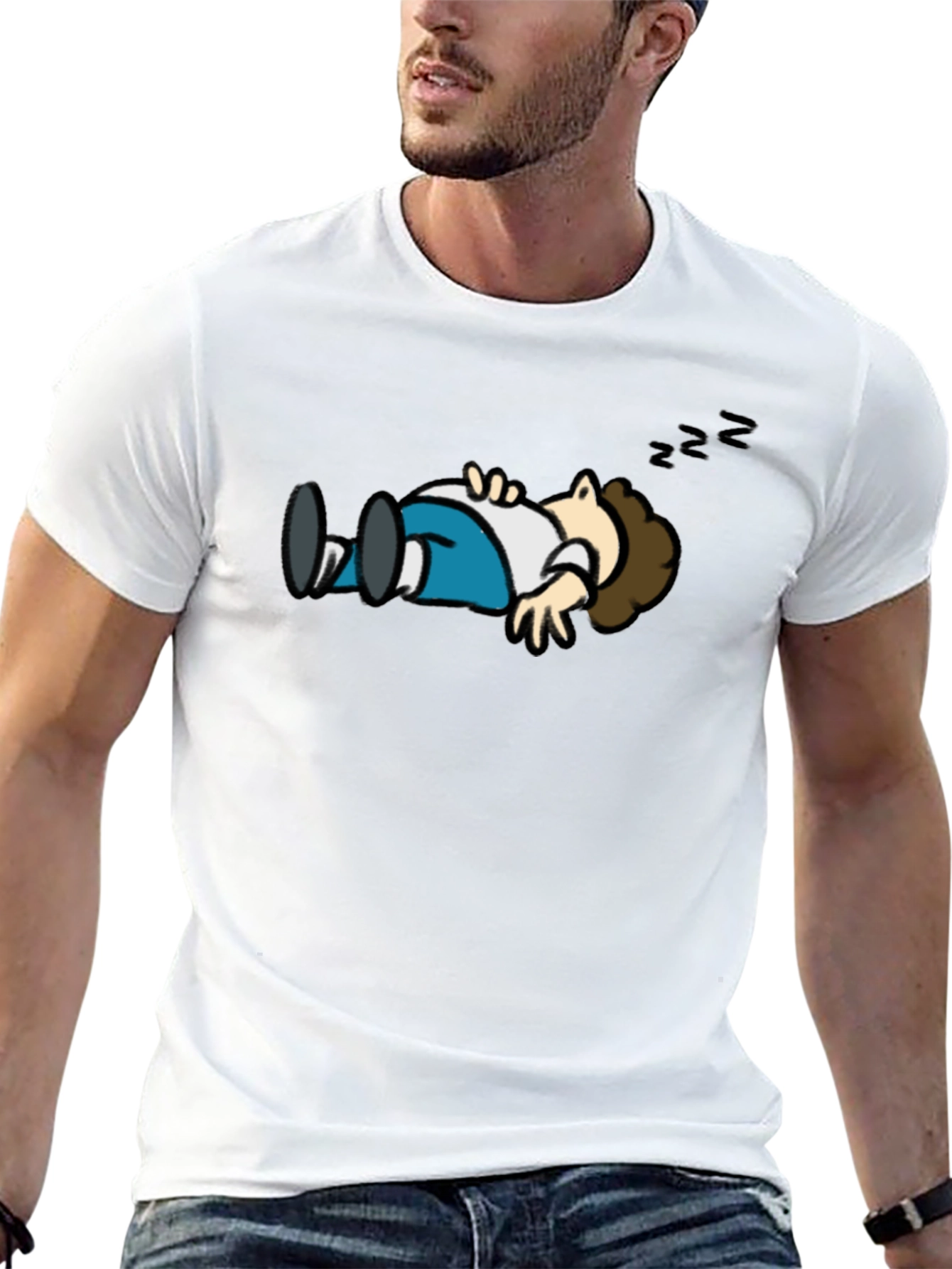 Cartoon Sleeping T-Shirt - Funny Graphic Tee