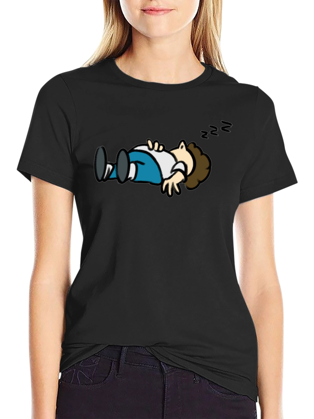 Cartoon Sleeping T-Shirt - Funny Graphic Tee