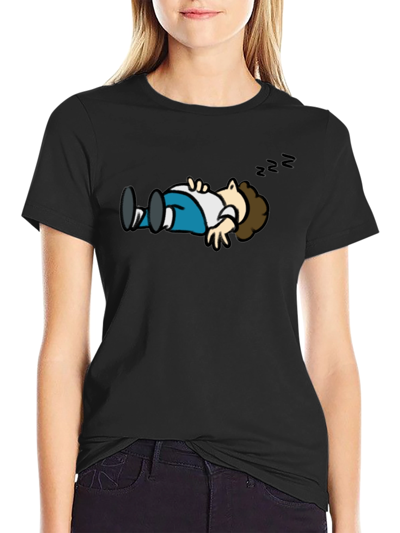 Cartoon Sleeping T-Shirt - Funny Graphic Tee