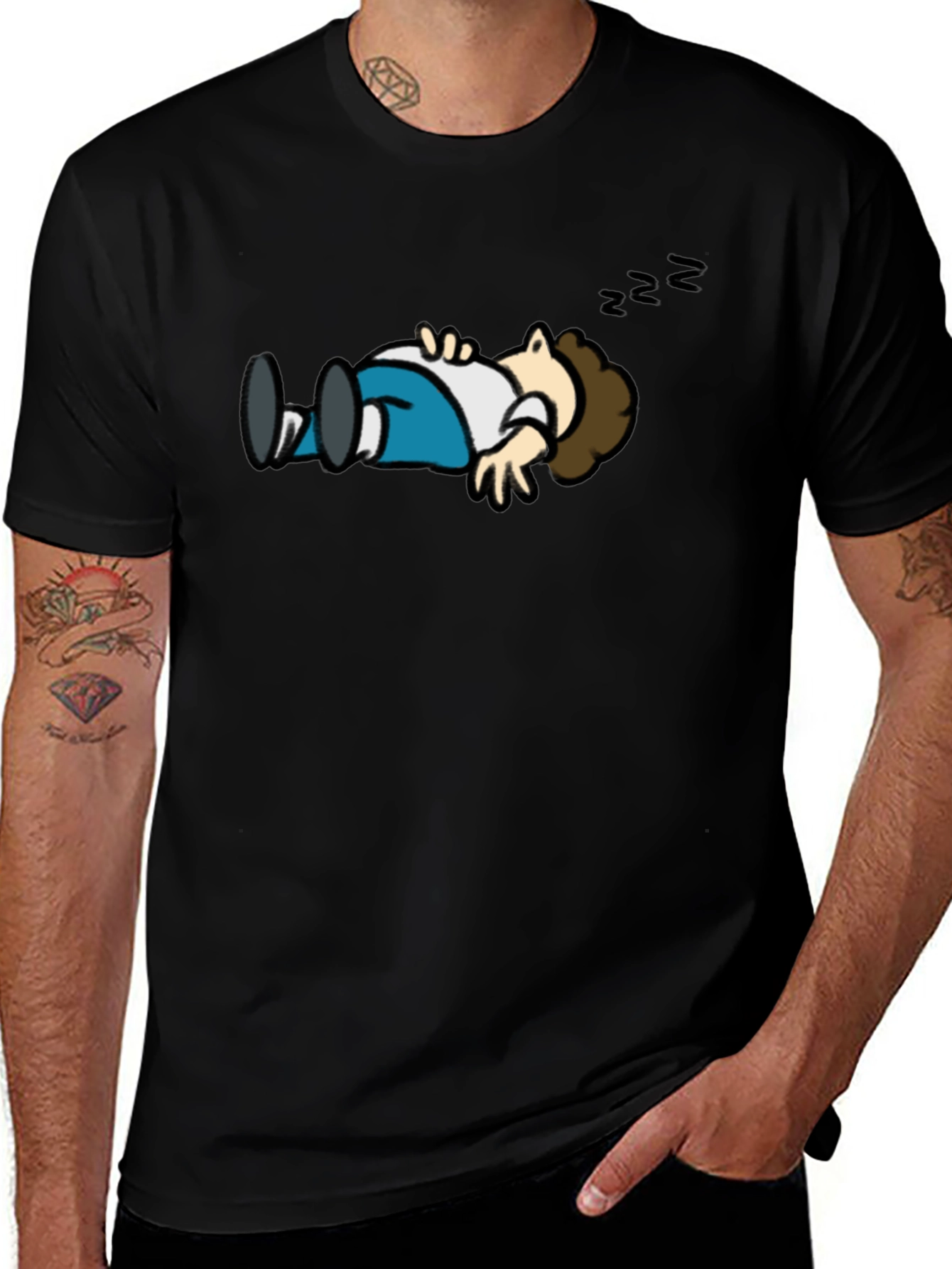 Cartoon Sleeping T-Shirt - Funny Graphic Tee