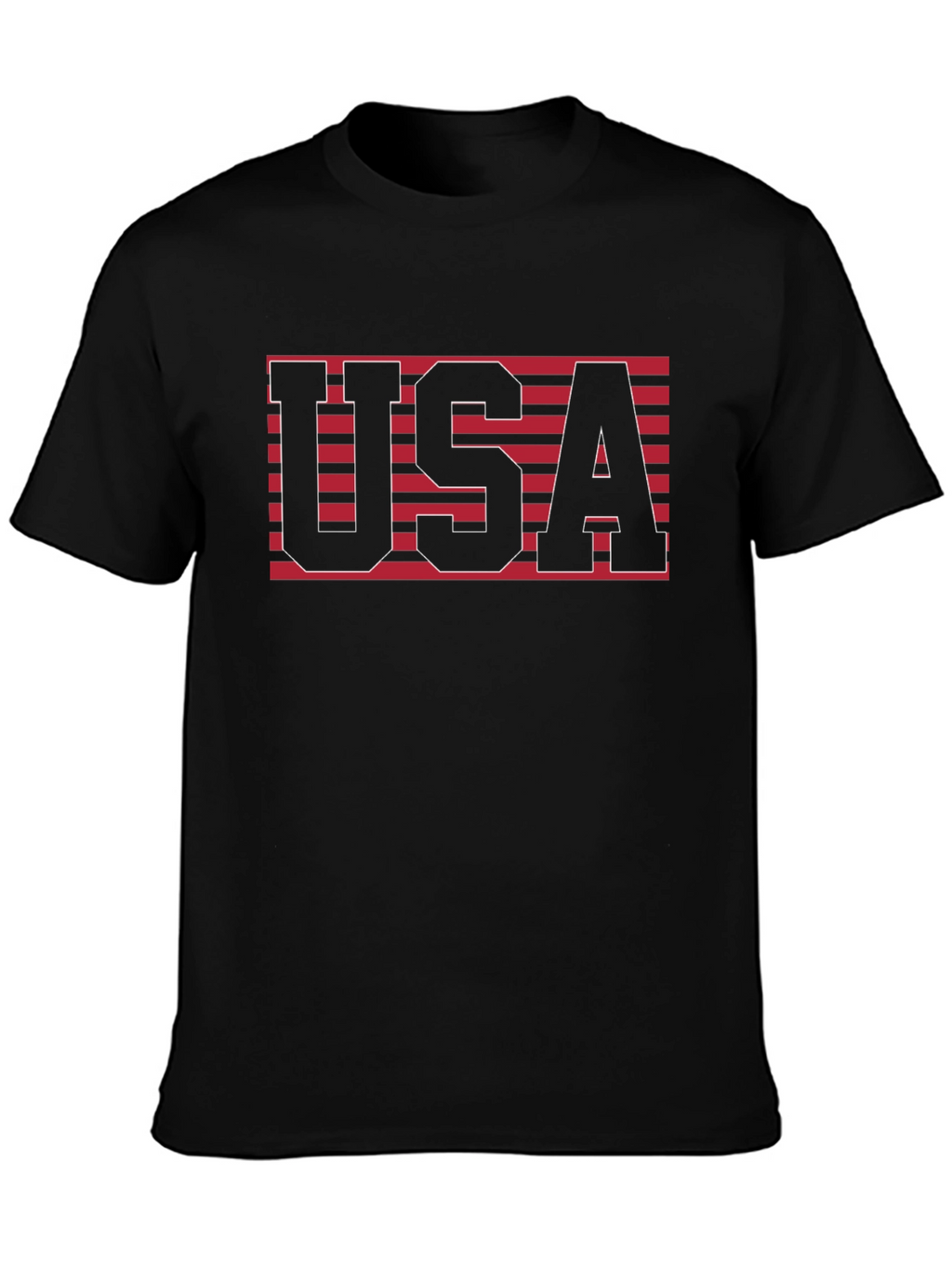 USA Graphic Tee - Patriotic Stripes