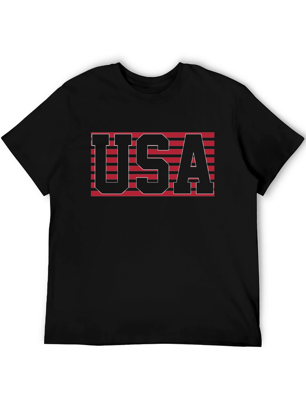 USA Graphic Tee - Patriotic Stripes