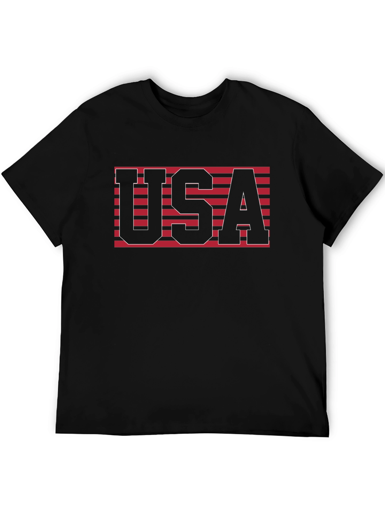 USA Graphic Tee - Patriotic Stripes
