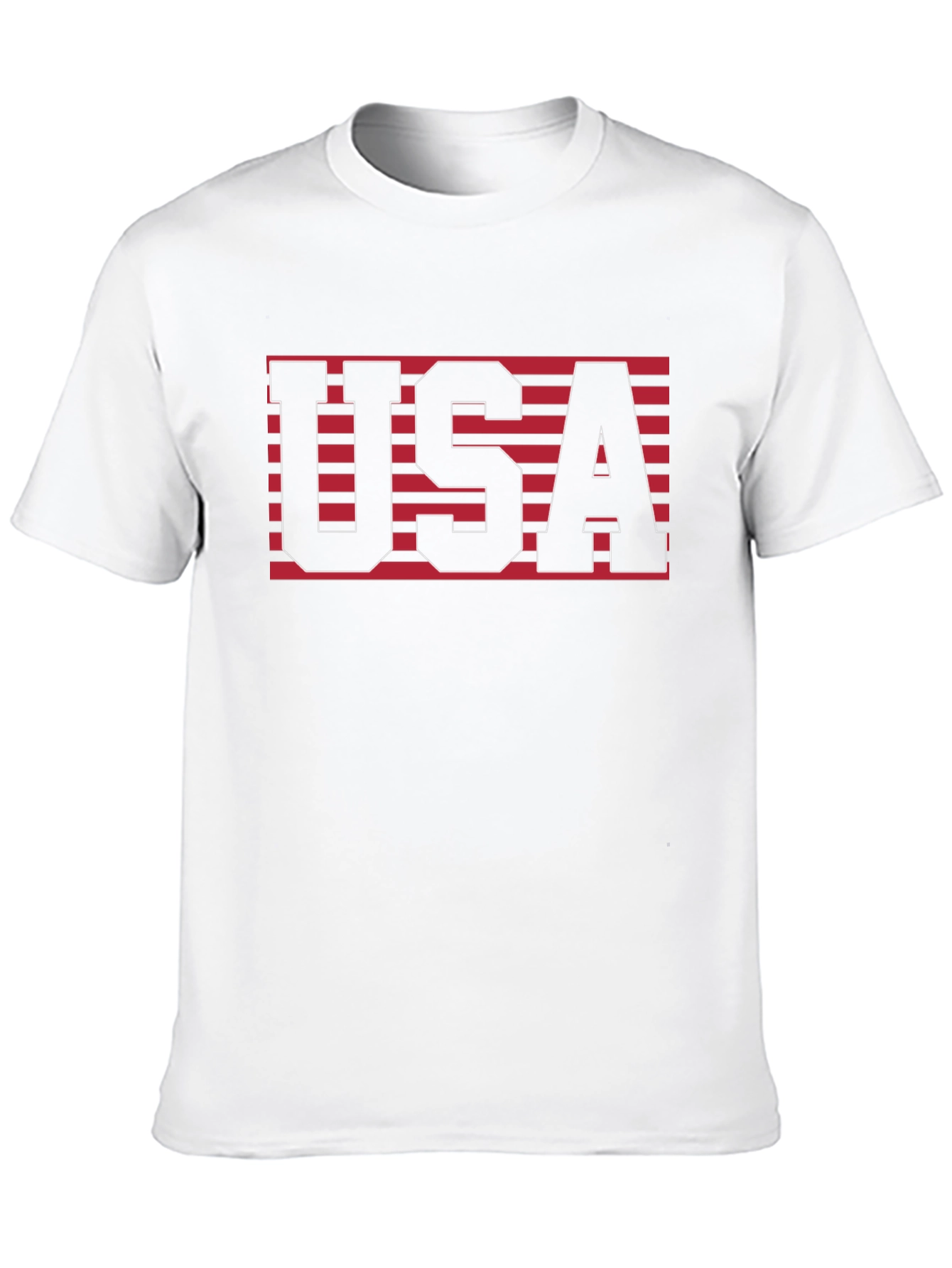 USA Graphic Tee - Patriotic Stripes