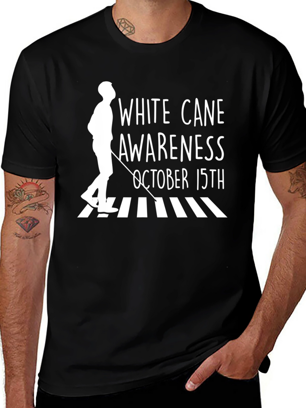 White Cane Awareness T-Shirt - October 15th