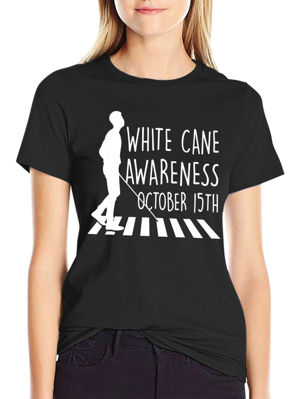 White Cane Awareness T-Shirt - October 15th
