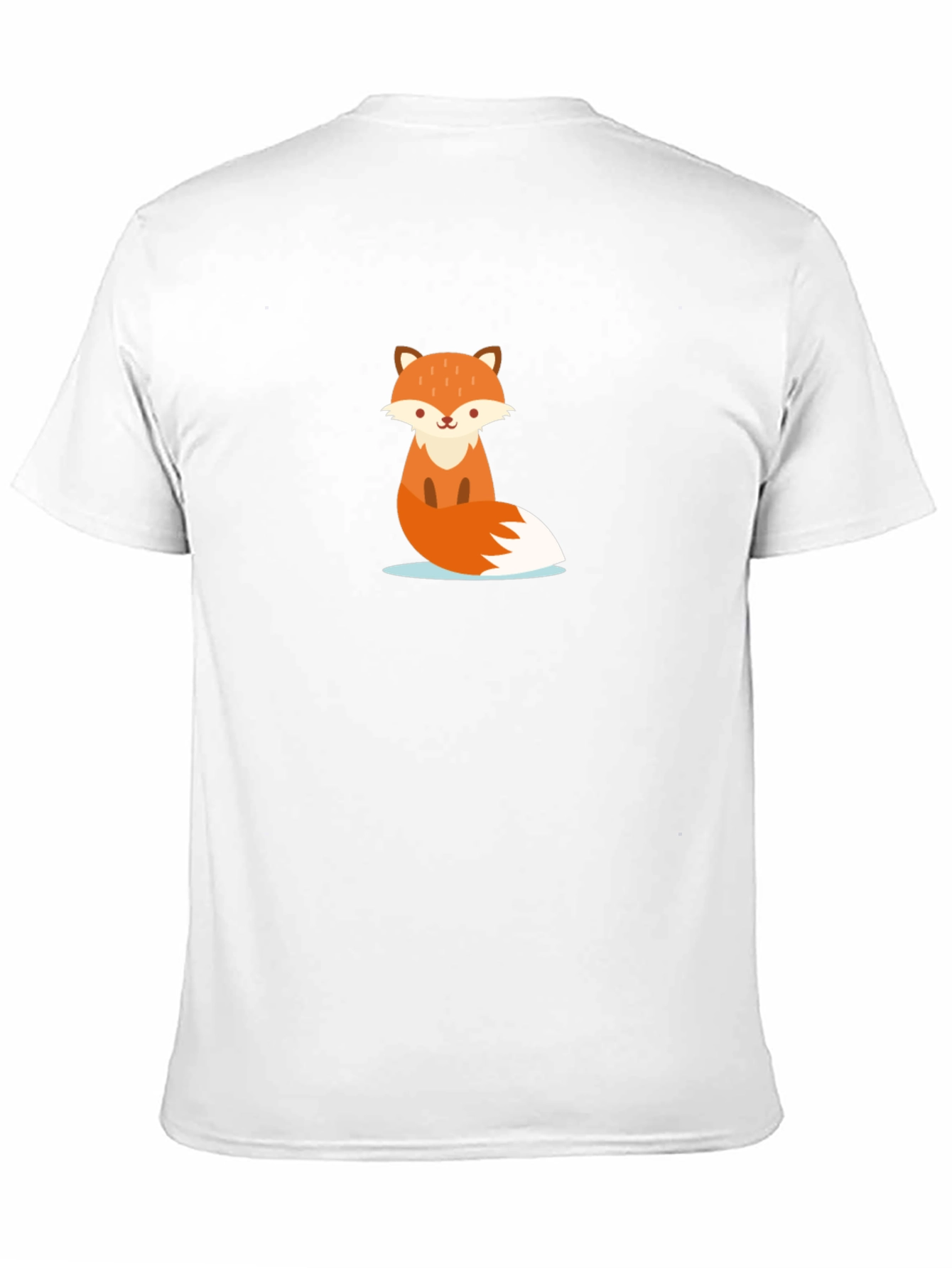 Cute Cartoon Fox Black T-Shirt