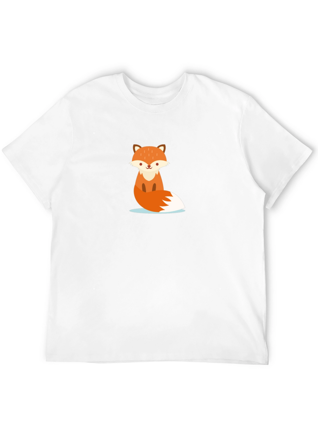 Cute Cartoon Fox Black T-Shirt