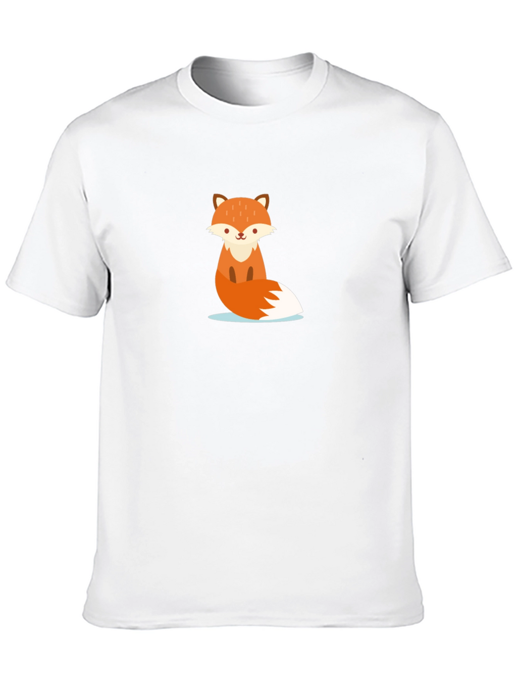 Cute Cartoon Fox Black T-Shirt