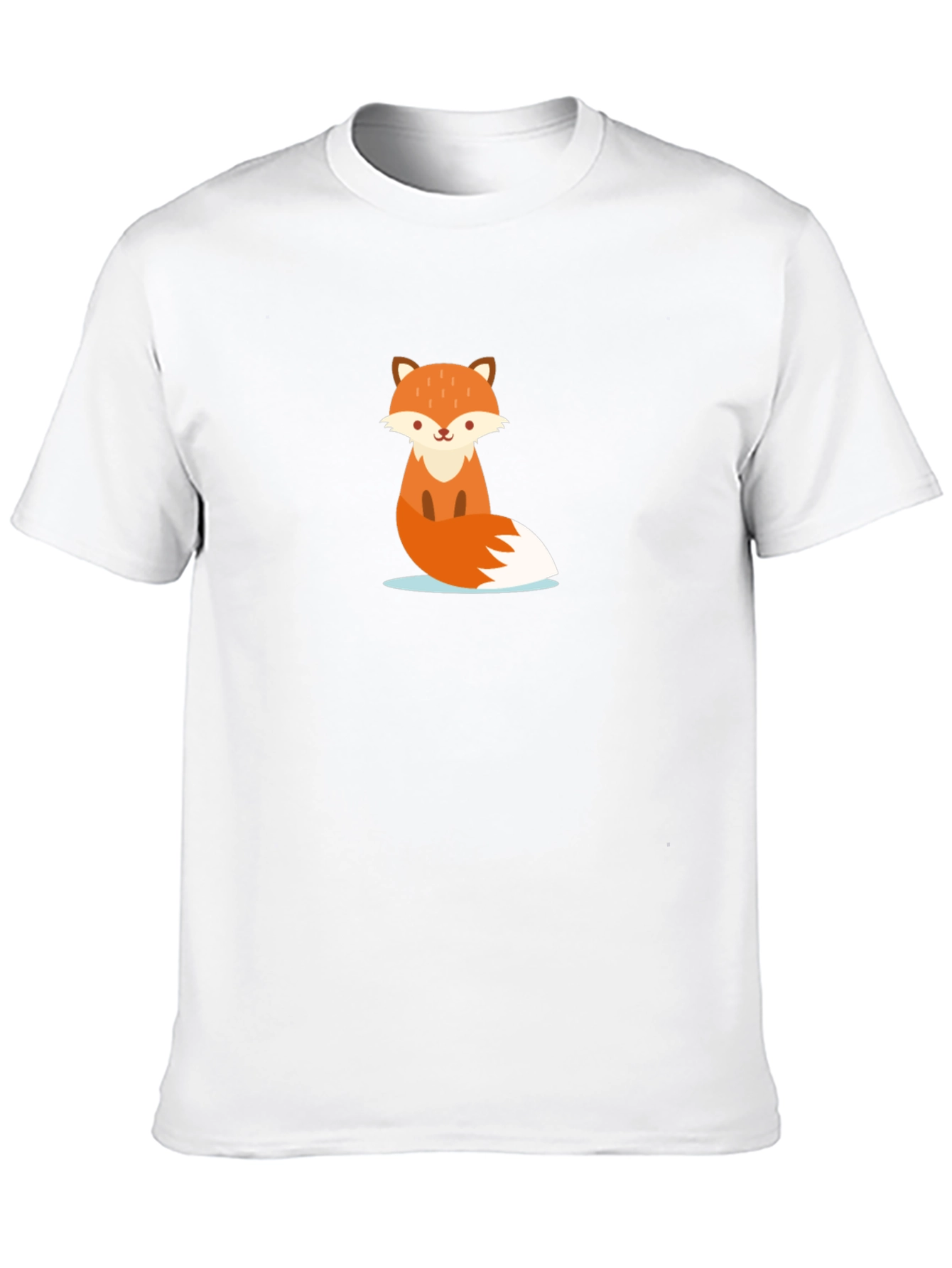 Cute Cartoon Fox Black T-Shirt