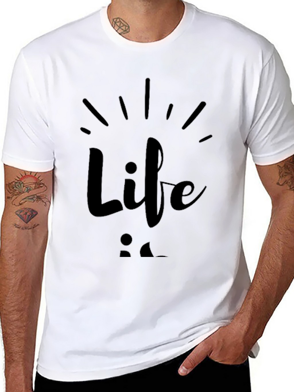 Life is Good Black Graphic T-Shirt
