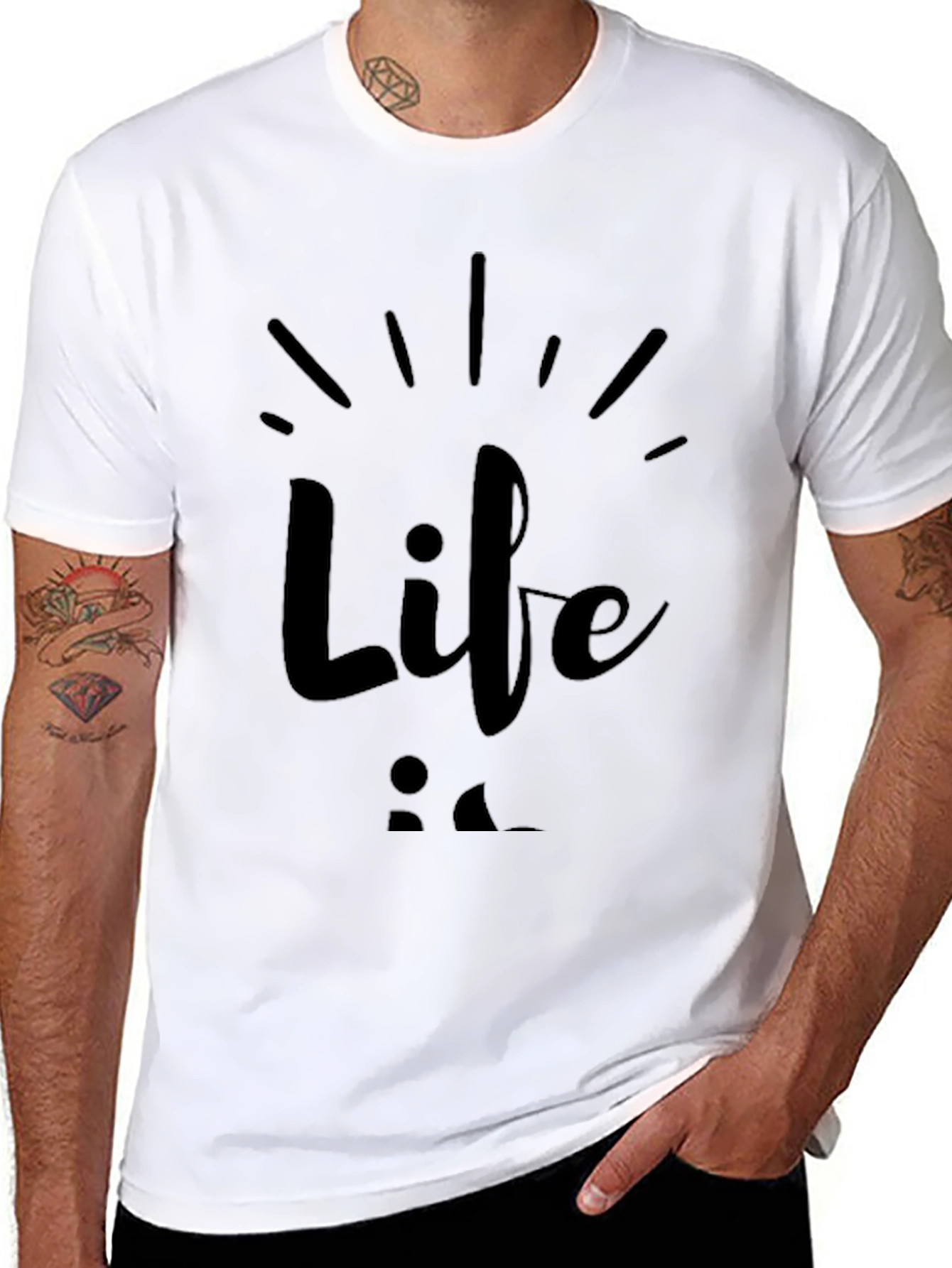 Life is Good Black Graphic T-Shirt