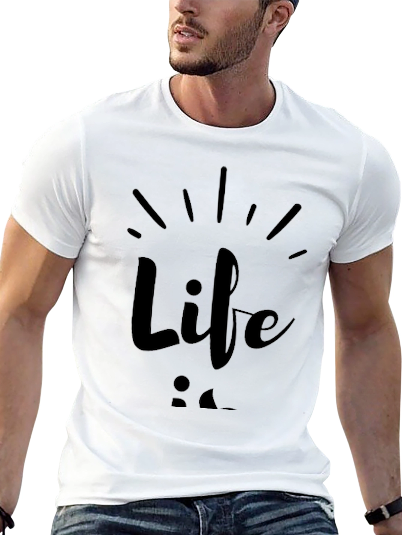 Life is Good Black Graphic T-Shirt