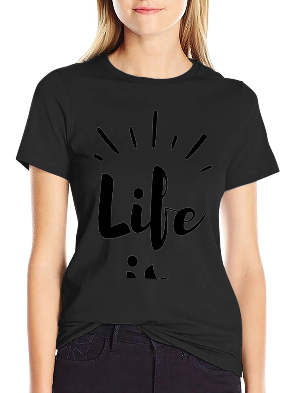 Life is Good Black Graphic T-Shirt