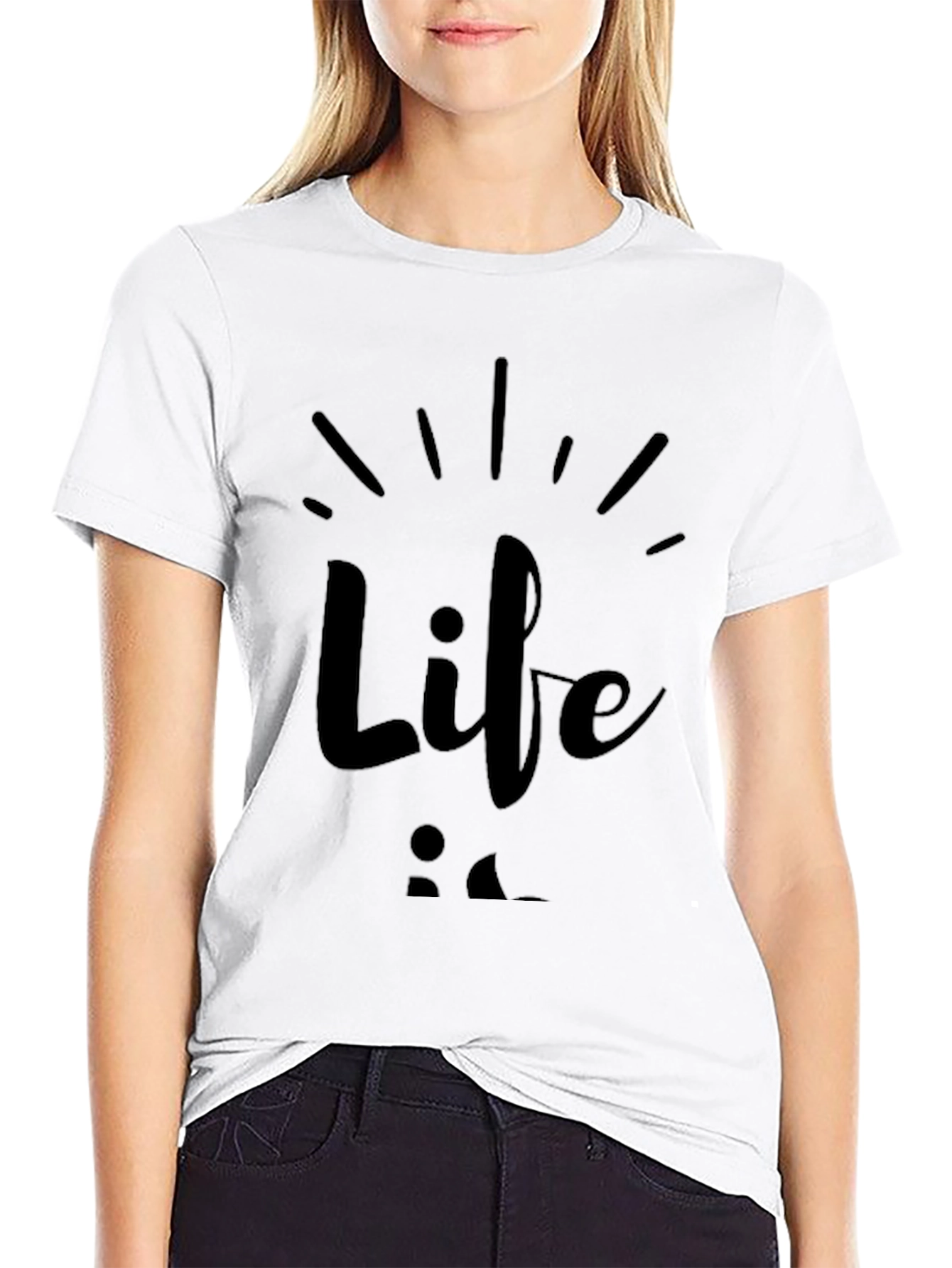 Life is Good Black Graphic T-Shirt