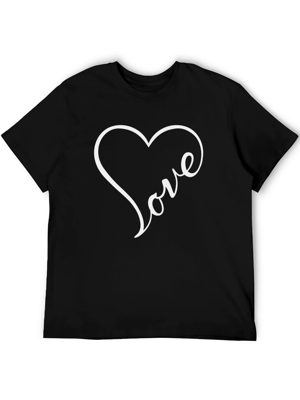 Love Heart Graphic Tee - Black Casual Shirt