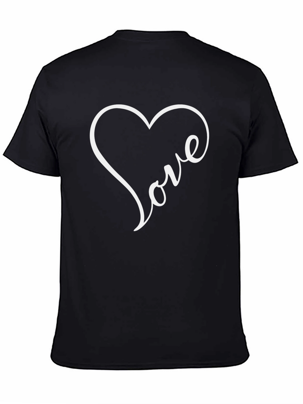 Love Heart Graphic Tee - Black Casual Shirt