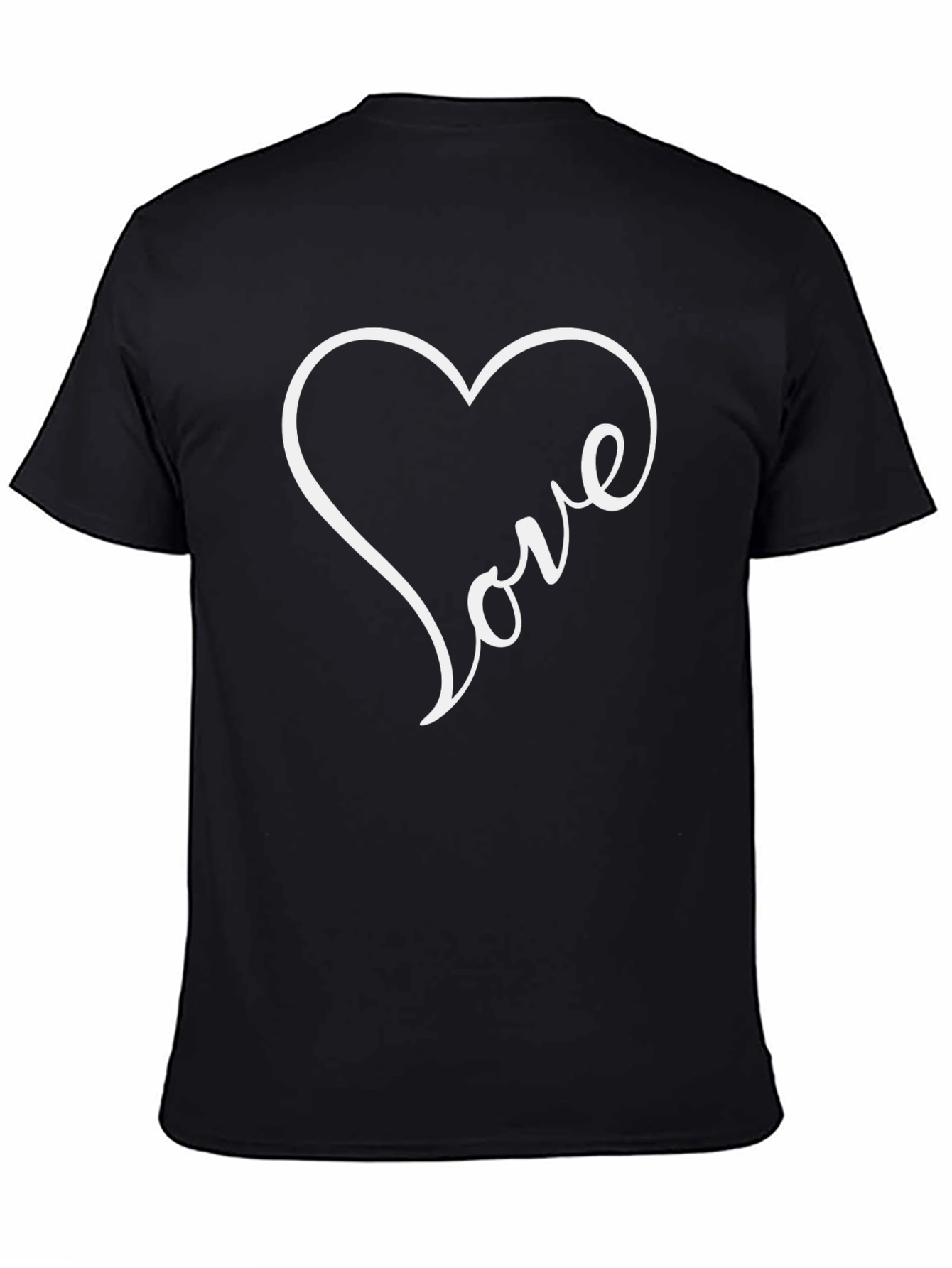 Love Heart Graphic Tee - Black Casual Shirt