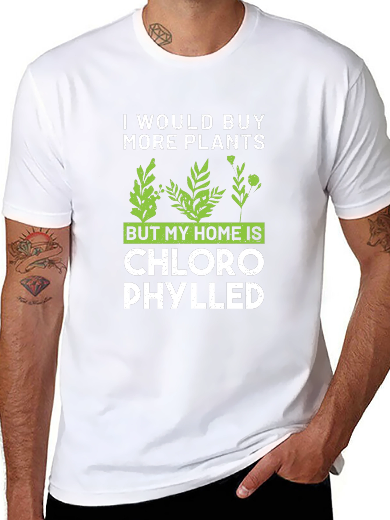 Funny Plant Lover T-Shirt - Home is Chlorophylled